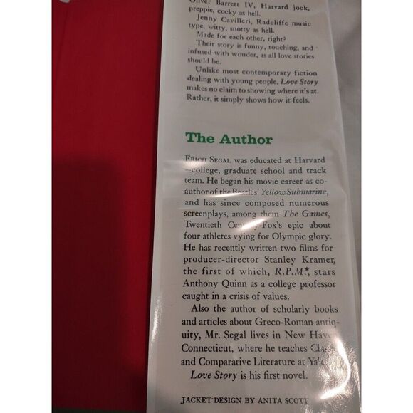 1970 Love Story by Segal, Erich (Hardcover) Dust Jacket Vintage - Picture 9 of 9